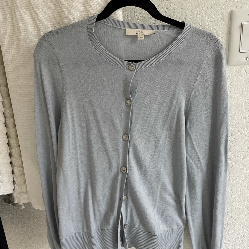 Periwinkle lightweight LOFT cardigan, women’s S, worn once